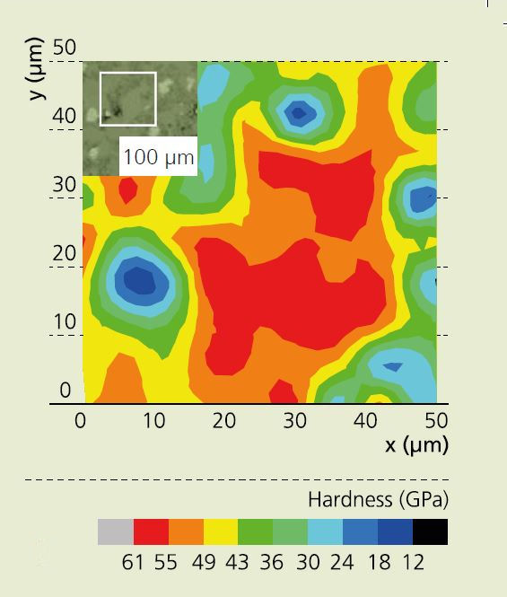 Hardness map of LPS-B6O (hardness given in GPa).
