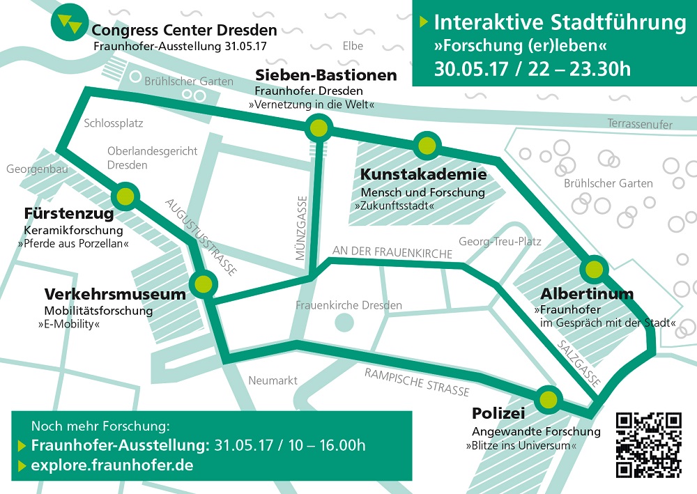 Interaktive Stadtführung im Herzen von Dresden. Dienstag, 30. Mai 2017, 22 Uhr.