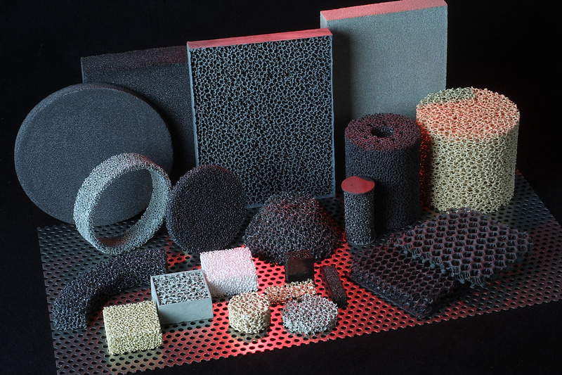 Porous ceramics in different shades, shapes and pore size.